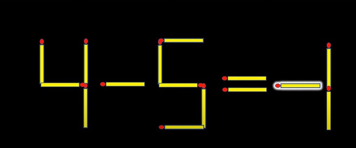 Thử tài IQ: Di chuyển một que diêm để 4-9=1 thành phép tính đúng- Ảnh 2.