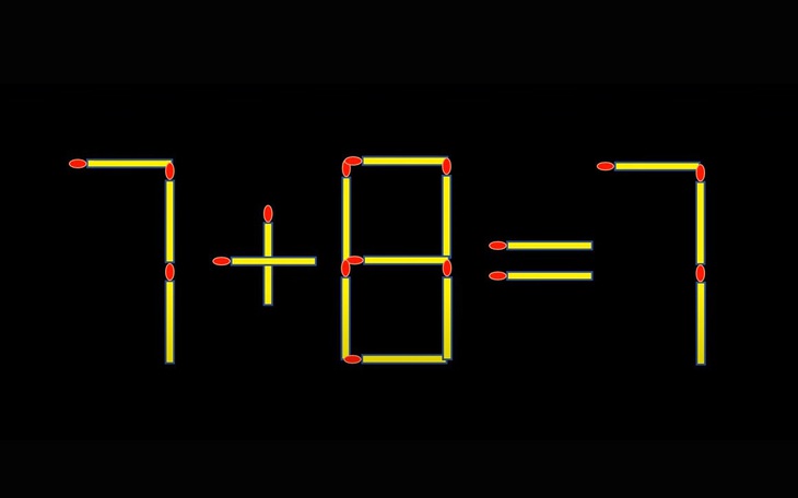 Thử tài IQ: Di chuyển một que diêm để 7+7=8 thành phép tính đúng