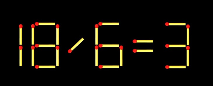 Thử tài IQ: Di chuyển một que diêm để 18-6=3 thành phép tính đúng - Ảnh 1.