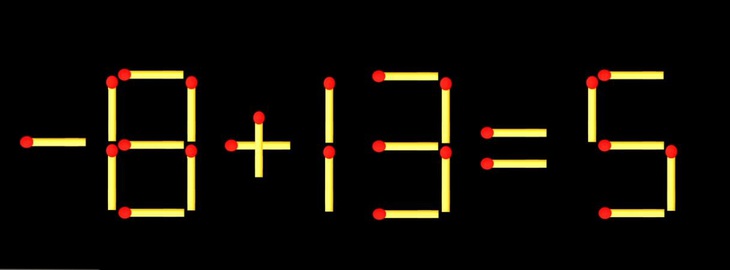 Thử tài IQ: Di chuyển một que diêm để 8+13=6 thành phép tính đúng - Ảnh 1.