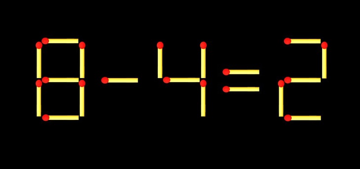 Thử tài IQ: Di chuyển một que diêm để 8-4=2 thành phép tính đúng - Ảnh 1.