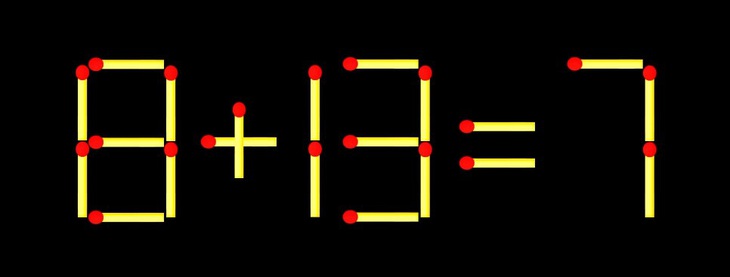 Thử tài IQ: Di chuyển một que diêm để 8+13=7 thành phép tính đúng - Ảnh 1.