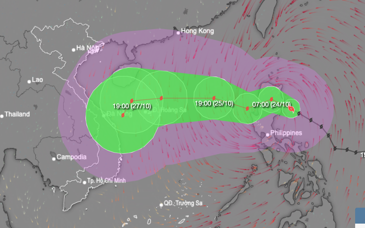 Bão Trami vào Biển Đông thành bão số 6, cường độ liên tục tăng - Ảnh 1.