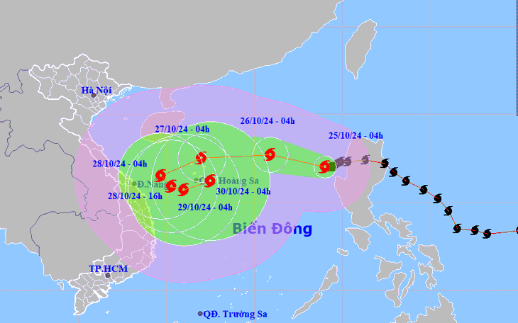 Sự tương tác bão đôi khiến bão Trà Mi đổi hướng, miền Trung mưa lớn từ đêm mai - Ảnh 2.