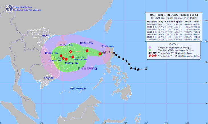 Bão Trà Mi di chuyển chậm, có khả năng đổi hướng - Ảnh 1.