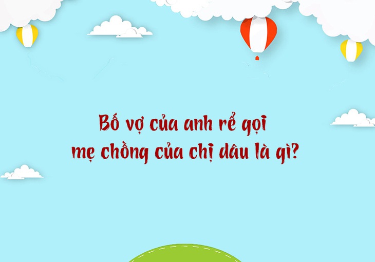 Bố vợ của anh rể gọi mẹ chồng của chị dâu là gì? - Ảnh 1.