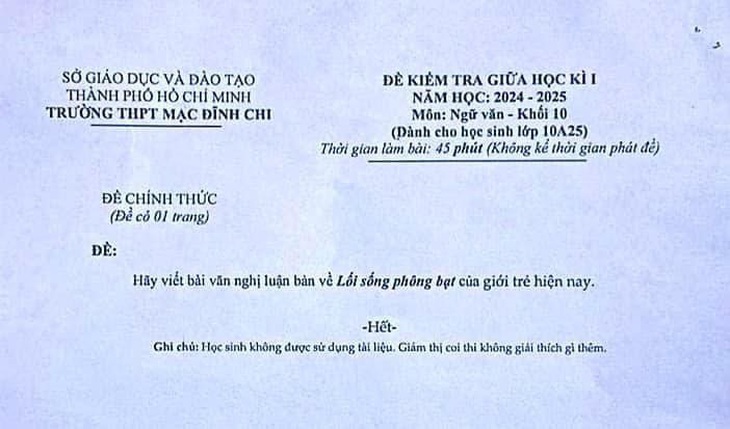 Tranh luận sôi nổi về đề thi văn 'lối sống phông bạt' - Ảnh 3.