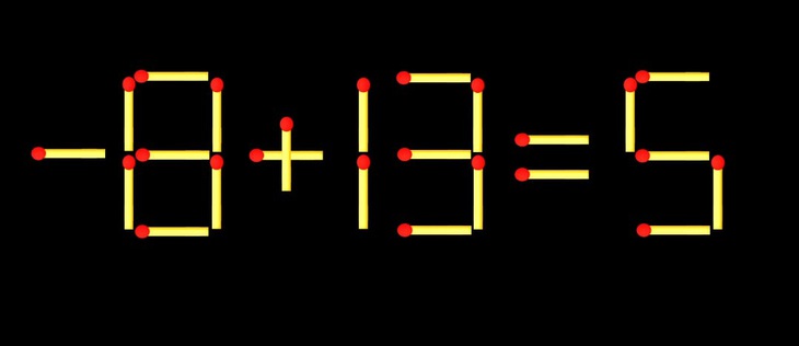 Thử tài IQ: Di chuyển hai que diêm để 8+13=9 thành phép tính đúng - Ảnh 1.