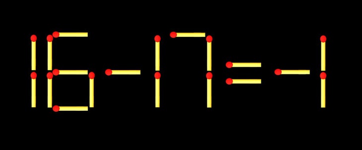 Thử tài IQ: Di chuyển một que diêm để 16-17=7 thành phép tính đúng - Ảnh 1.