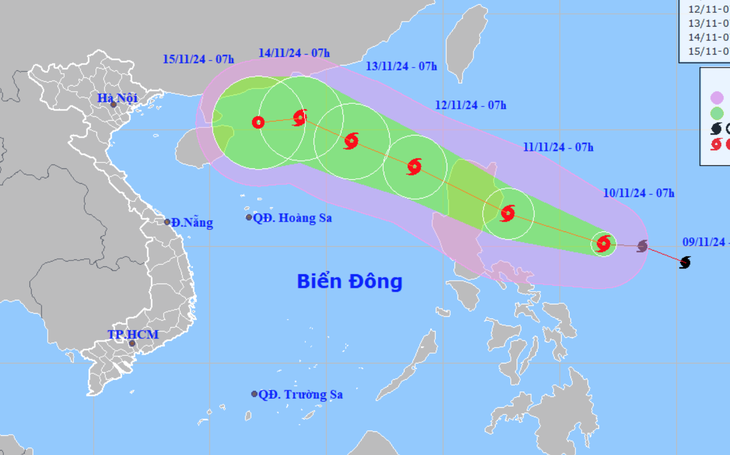 Bão Toraji nối đuôi bão Yinxing vào Biển Đông - Ảnh 1.