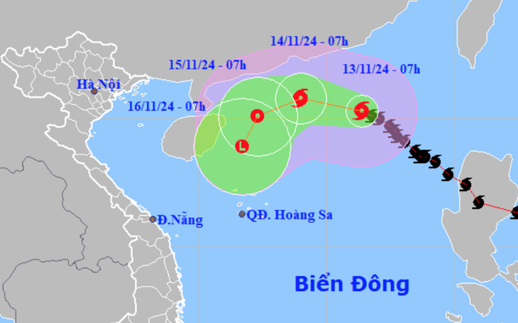 Thời tiết hôm nay 14-11: Bão số 8 đổi hướng rồi suy yếu, Nam Bộ sắp triều cường - Ảnh 2.