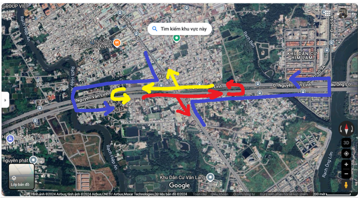 Bạn đọc hiến kế phân luồng ngã từ Nguyễn Văn Linh - Phạm Hùng để tránh kẹt xe - Ảnh 2.