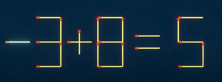 Thử tài IQ: Di chuyển một que diêm để 3+8=6 thành phép tính đúng - Ảnh 1.