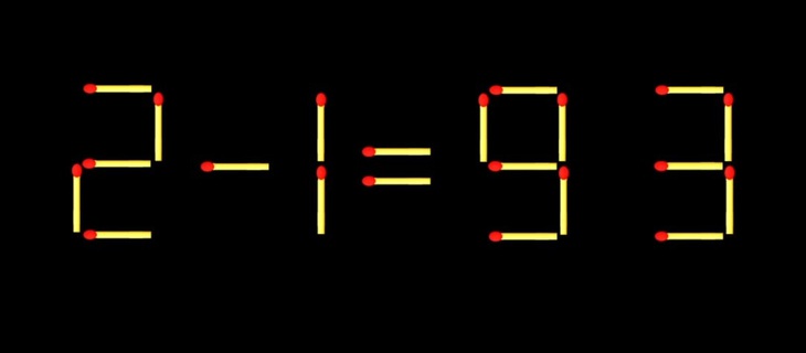 Thử tài IQ: Di chuyển một que diêm để 2-1=93 thành phép tính đúng - Ảnh 1.