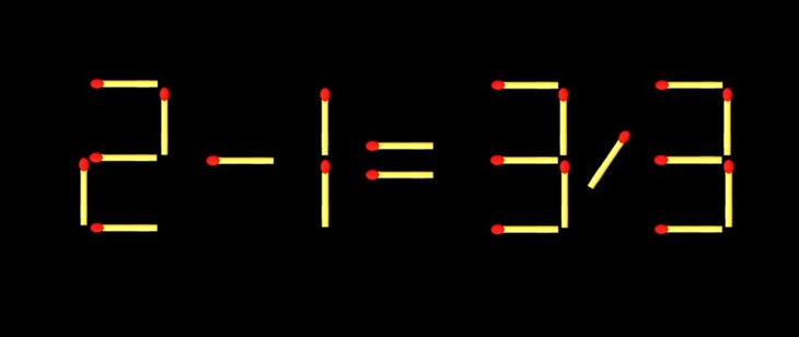 Thử tài IQ: Di chuyển một que diêm để 2-1=93 thành phép tính đúng - Ảnh 1.