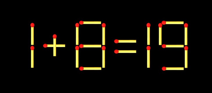 Thử tài IQ: Di chuyển một que diêm để 6+19=14 thành phép tính đúng - Ảnh 2.