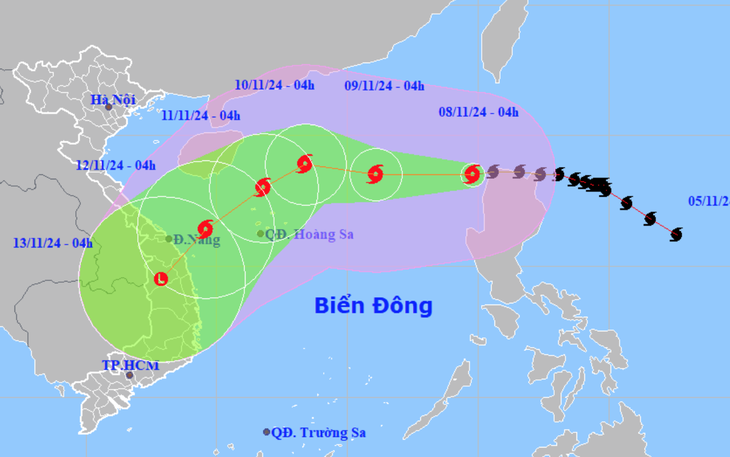 Bão số 7 đang có xu hướng mạnh thêm - Ảnh 2.