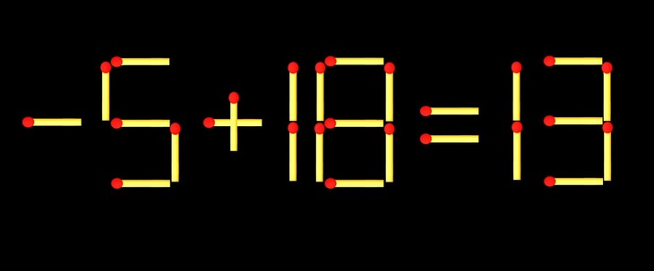 Thử tài IQ: Di chuyển một que diêm để 6+18=13 thành phép tính đúng - Ảnh 1.