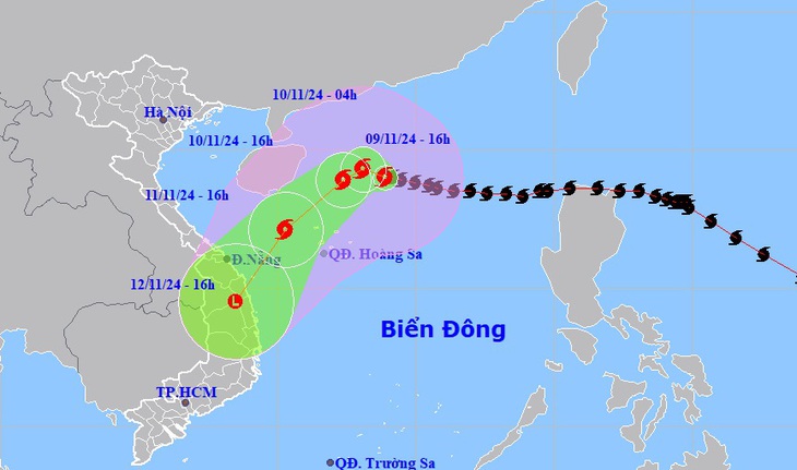 Thời tiết hôm nay 10-11: Bão Yinxing bắt đầu đổi hướng xuống nam, đất liền ngày nắng - Ảnh 1.