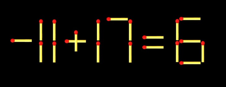 Thử tài IQ: Di chuyển một que diêm để 11+17=8 thành phép tính đúng - Ảnh 1.