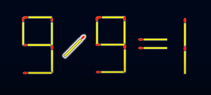 Thử tài IQ: Di chuyển một que diêm để 9-9=1 thành phép tính đúng - Ảnh 1.