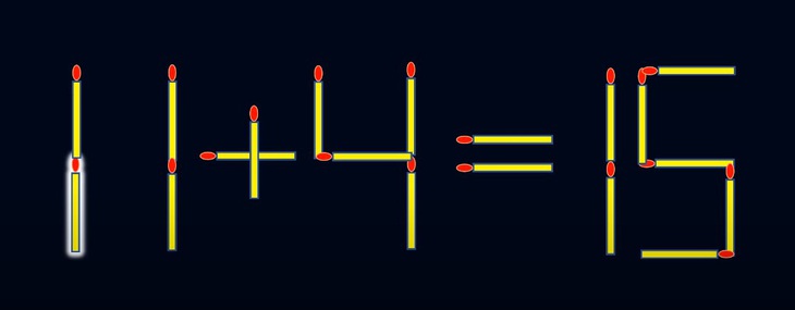 Thử tài IQ: Di chuyển một que diêm để 4+4=15 thành phép tính đúng - Ảnh 1.