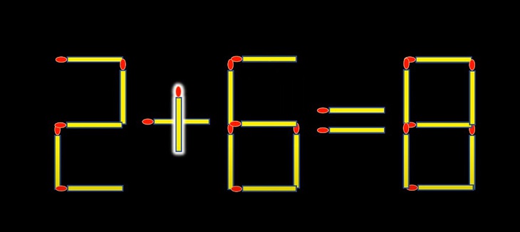 Thử tài IQ: Di chuyển một que diêm để 1+2=8 thành phép tính đúng - Ảnh 1.