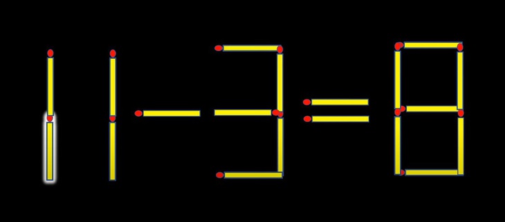 Thử tài IQ: Di chuyển một que diêm để 4-3=8 thành phép tính đúng - Ảnh 1.