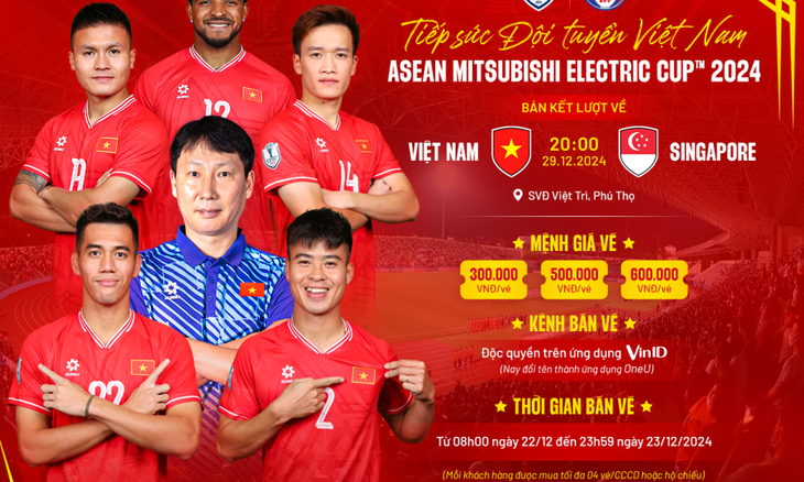 Mở bán vé xem đội tuyển Việt Nam đá bán kết ASEAN Cup 2024 - Ảnh 1.