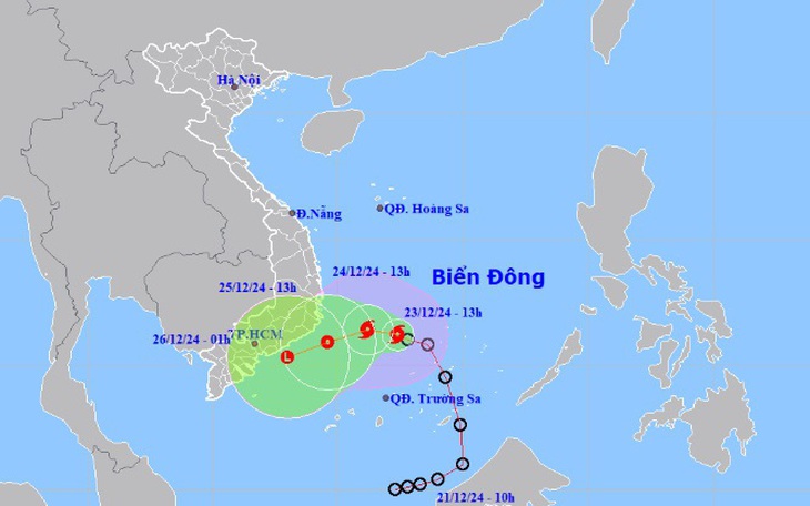 Thời tiết hôm nay 24-12: Ảnh hưởng bão Trung Bộ mưa to, Nam Bộ mưa rào - Ảnh 2.