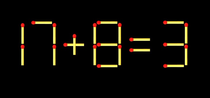 Thử tài IQ: Di chuyển một que diêm để 17+8=3 thành phép tính đúng - Ảnh 1.