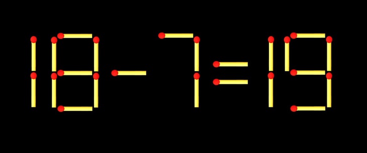 Thử tài IQ: Di chuyển một que diêm để 18-7=19 thành phép tính đúng - Ảnh 1.