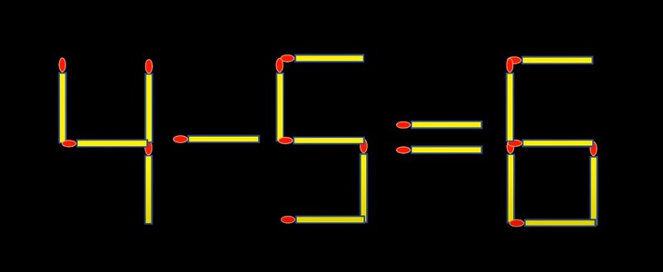 Thử tài IQ: Di chuyển một que diêm để 4-5=6 thành phép tính đúng - Ảnh 1.