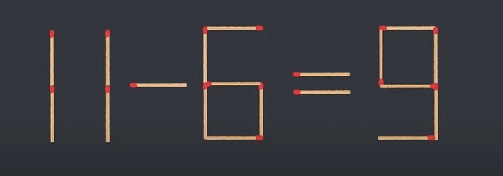 Thử tài IQ: Di chuyển một que diêm để 4-9=1 thành phép tính đúng- Ảnh 5. Thử tài IQ: Di chuyển một que diêm để 4-9=1 thành phép tính đúng- Ảnh 5.