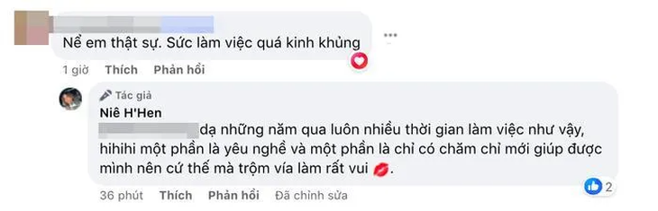 H'Hen Niê trả lời người hâm mộ về khả năng làm việc cường độ cao của mình là do yêu nghề