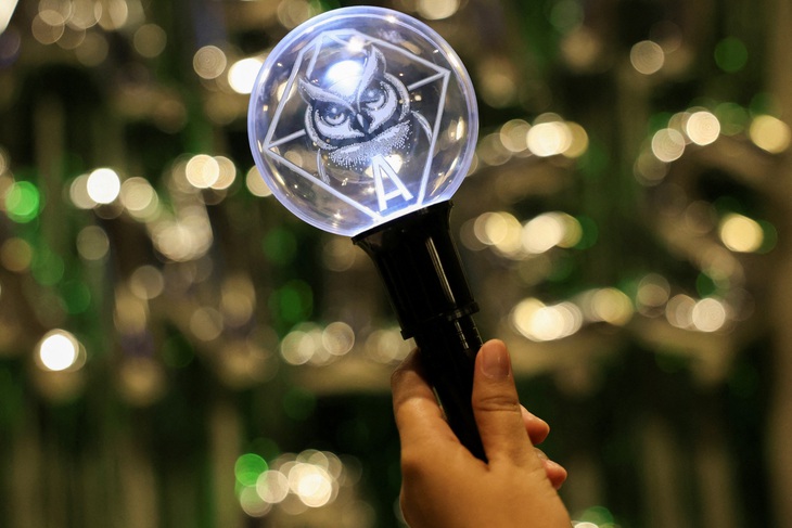 Không chỉ thẻ bo góc, các cử tri còn thiết kế cả lightstick (gậy phát sáng) - Ảnh: REUTERS