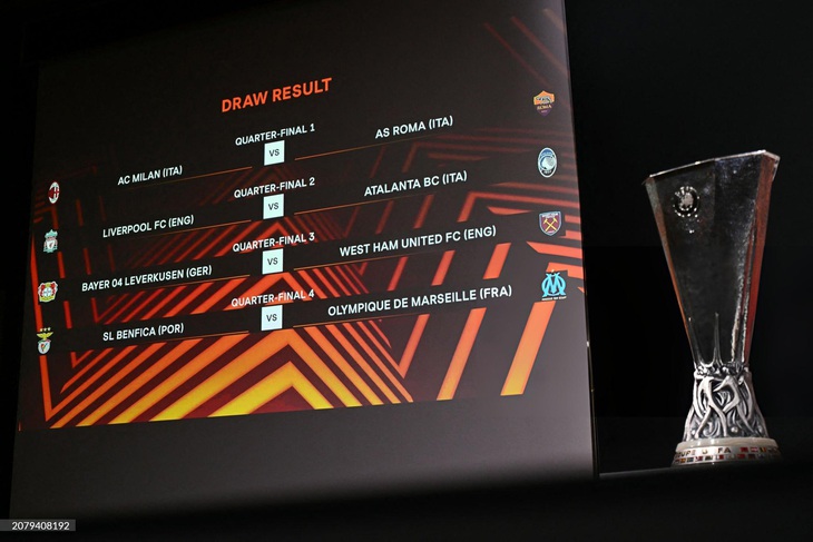 Kết quả bốc thăm tứ kết Europa League 2023 - 2024 - Ảnh: GETTY