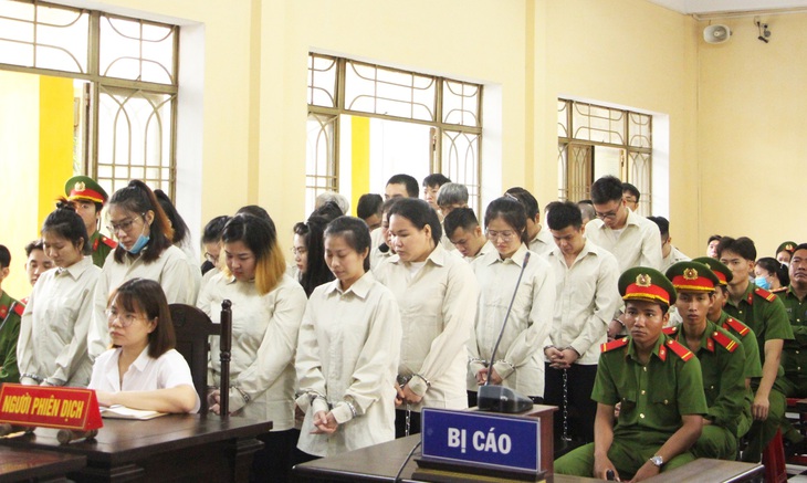 Các bị cáo tại phiên tòa - Ảnh: M.T.