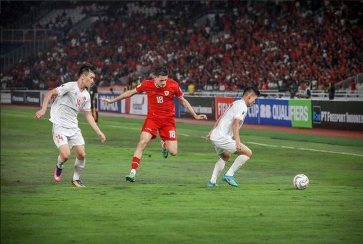 Mặt sân Gelora Bung Karno ở lượt đi quá xấu - Ảnh: PSSI