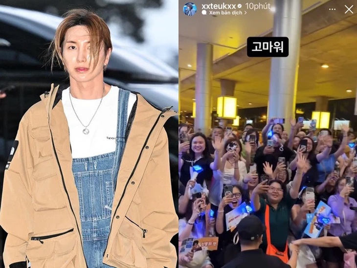 Leeteuk chia sẻ lên trang cá nhân video quay người hâm mộ tại sân bay - Ảnh: Instagram nhân vật