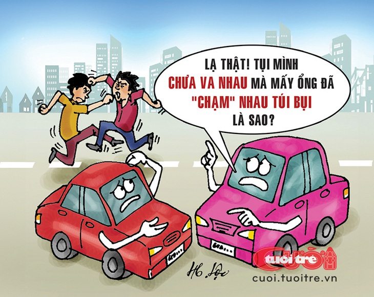 Văn hóa giao thông: Chưa &quot;va&quot; đã &quot;chạm&quot; - Tranh: Hữu Lộc 