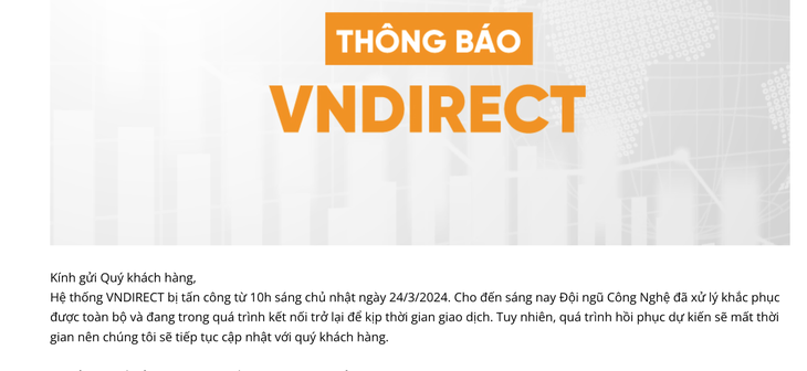 Đến 10h sáng nay, hệ thống của VNDirect vẫn chưa thể truy cập vào được, nhiều khách hàng có tài khoản tại công ty này &quot;sốt ruột&quot; khi đã quá giờ giao dịch cả tiếng đồng hồ - Ảnh chụp màn hình