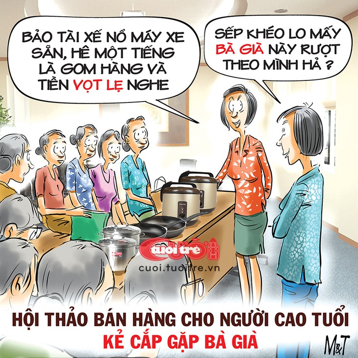 Lừa đảo người già là ngon ăn nhất - Tranh: Đỗ Minh Tuấn 