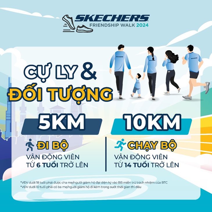 Cự ly và đối tượng tham gia Skechers Friendship Walk 2024