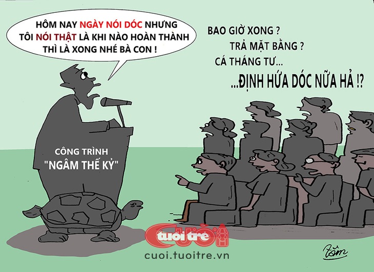 Nói thật trong ngày nói dóc - Biếm họa của Bùi Thanh Tâm