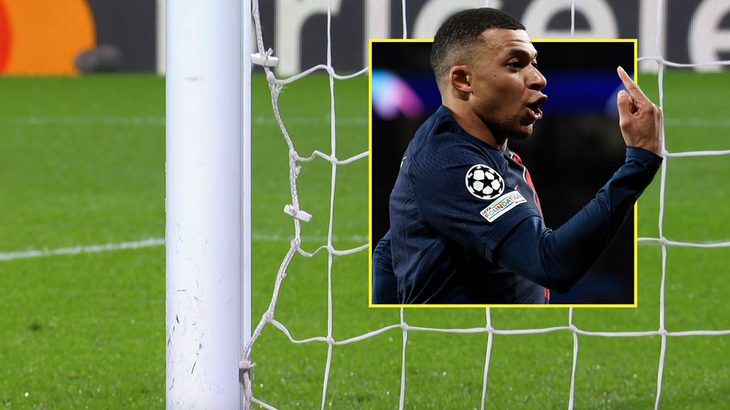 Kylian Mbappe sút rách lưới Real Sociedad tại Champions League - Ảnh: TNT