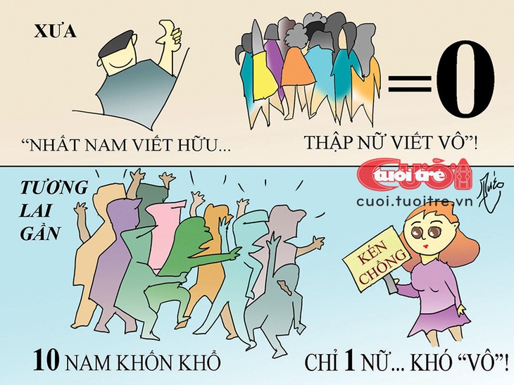 &quot;Nhất nam viết hữu&quot; xưa và nay - Tranh: Quéo 