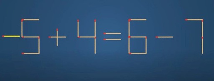 Thử tài IQ: Di chuyển một que diêm để 6+4=6-7 thành phép tính đúng- Ảnh 2.