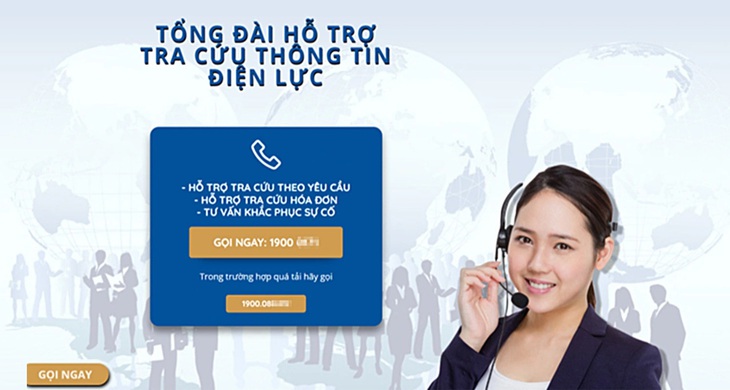 Trang mạng cùng số điện thoại dễ gây nhầm lẫn là số điện thoại tổng đài chăm sóc khách hàng của ngành điện - Ảnh: N.M.