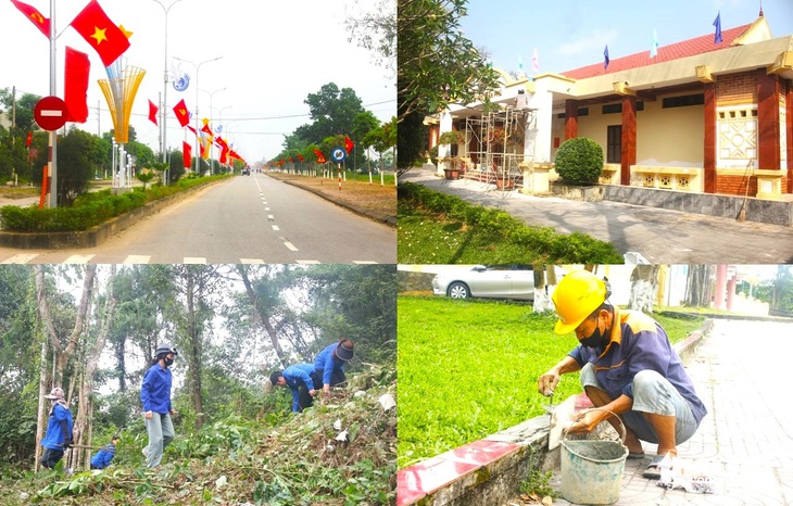 Trung tuần tháng 4-2024, có mặt tại huyện Đức Thọ (Hà Tĩnh) ghi nhận nhiều tuyến đường rợp bóng cờ bay; hàng chục công nhân, thanh niên tình nguyện đang chỉnh trang, dọn dẹp khuôn viên khu mộ và khu lưu niệm cố Tổng bí thư Trần Phú để chuẩn bị cho lễ kỷ niệm 120 năm ngày sinh của Tổng bí thư đầu tiên của Đảng - Ảnh: LÊ MINH